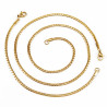 Platte Slangen Schakelsketting + Dames Armband Set - Goudkleurige Roestvrij Staal
