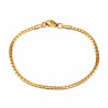 Platte Slangen Schakelsketting + Dames Armband Set - Goudkleurige Roestvrij Staal
