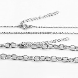 Set van 2 Dames Kettingen - Zilverkleurige RVS - Munthanger Ketting - Parels Ketting