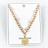 Set van 2 Dames Kettingen - Goudkleurige RVS - Munthanger Ketting - Parels Ketting
