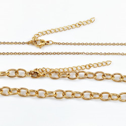 Set van 2 Dames Kettingen - Goudkleurige RVS - Munthanger Ketting - Parels Ketting
