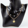Set van 2 Dames Kettingen - Goudkleurige RVS - Munthanger Ketting - Parels Ketting