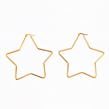 ∅75mm Ster Oorringen Dames - Verguld Roestvrij Staal - Oorbellen