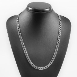 55cm x 6,5mm Gedetailleerde Ketting Heren - RVS Zilverkleur - Cubaanse Schakelketting