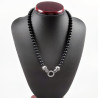 50cm x 8mm Onyx Ketting Heren - RVS - Schedel Ketting Zwart