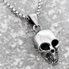 60cm Jasseron Ketting + Schedel Hanger Dames en Heren - RVS Zilverkleur