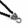 50cm Heren Onyx Ketting + Schedel Hanger - RVS Zilverkleur