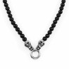 50cm Heren Onyx Ketting + Schedel Hanger - RVS Zilverkleur