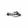 50cm Heren Onyx Ketting + Schedel Hanger - RVS Zilverkleur