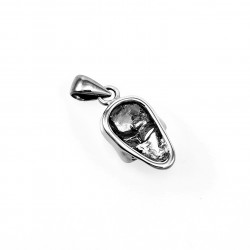 50cm Heren Onyx Ketting + Schedel Hanger - RVS Zilverkleur
