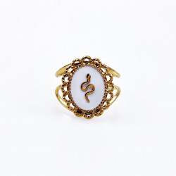 Dottilove Dames Ring met Slang - 14K Geelgoud Verguld RVS - Verstelbare Ring Dames