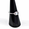 Turks Oog Ring - Transparante Lichtblauwe Zirkonia - RVS Wit Gold Plated - Dottilove Smalle Dames Ring