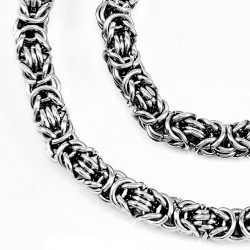 55cm x 9mm Heren Koningsketting - RVS Zilver Kleur - Byzantijnse Ketting