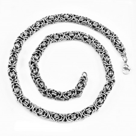 55cm x 9mm Heren Koningsketting - RVS Zilverkleur - Byzantijnse Ketting