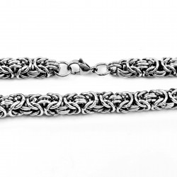 55cm x 9mm Heren Koningsketting - RVS Zilverkleur - Byzantijnse Ketting