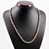 55cm Ovaleschakel Heren Ketting - RVS Zilver-Goud Kleur