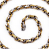 55cm Ovaleschakel Heren Ketting - RVS Zilverkleur-Goudkleur