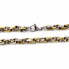 55cm Ovaleschakel Heren Ketting - RVS Zilverkleur-Goudkleur