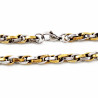 23cm Ovaleschakel Heren Armband - RVS Zilverkleur-Goudkleur