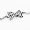 Strik Armband Dames - RVS Zilverkleur - Strikje Zirkonia Bangle