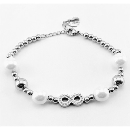 VISSON Armband met Infinity en Parels - Roestvrij Stalen