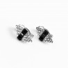 Clip Oorbellen Zwart - Boog Design - Strass Clip-on Oorbellen Dames