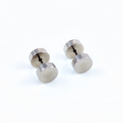 Fake Plugs Lichtroze Oorbellen - Roestvrij Staal- Studs Oorbellen Dames - Heren