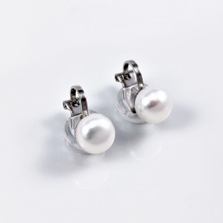 Witte Zoetwater Parel Clip-on Oorbellen Dames - 8mm Parel Oorclips