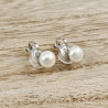 Witte Zoetwater Parel Clip-on Oorbellen Dames - 8mm Parel Oorclips