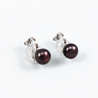 Zwarte Zoetwater Parel Clip-on Oorbellen Dames - 8mm Parel Oorclips