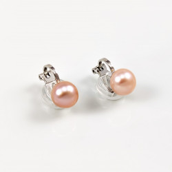 Roze Zoetwater Parel Clip-on Oorbellen Dames - 8mm Parel Oorclips