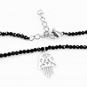 Zwarte Kristallen Armband Dames - RVS Zilverkleur - Crystal Armband Hand Fatima