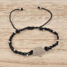 Handgemaakt Zwarte Macramé Armband - RVS Levensboom