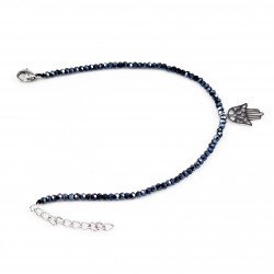 Grijsachtig Blauw Kristallen Armband Dames - RVS Zilver Kleur - Crystal Armband Hand Fatima