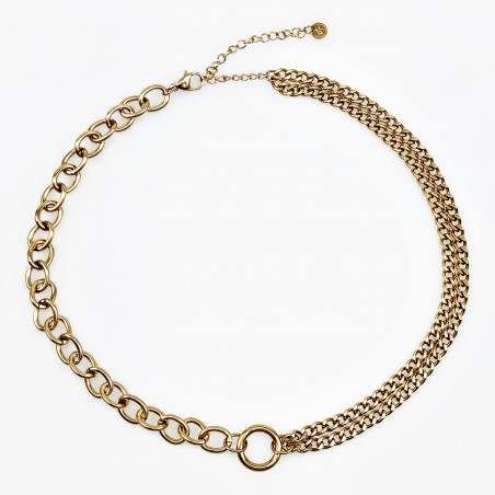 Dottilove Gentiana Ketting Dames - Geel Gold Plated op RVS - Verstelbare Schakelsketting