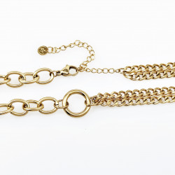Dottilove Gentiana Ketting Dames - Geel Gold Plated op RVS - Verstelbare Schakelsketting