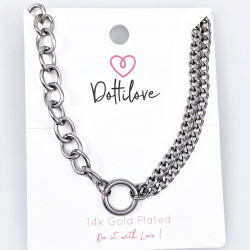 Dottilove Gentiana Ketting Dames - Wit Gold Plated op RVS - Verstelbare Schakelsketting