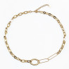 Dottilove Nasrin Ketting Dames - Geel Gold Plated op RVS - Verstelbare Ovale Schakelsketting