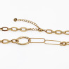 Dottilove Nasrin Ketting Dames - Geel Gold Plated op RVS - Verstelbare Ovale Schakelsketting