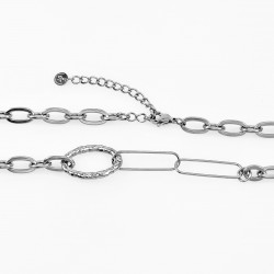 Dottilove Nasrin Ketting Dames - Wit Gold Plated op RVS - Verstelbare Ovale Schakelsketting