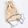 Dottilove Nasrin Ketting Dames - Wit Gold Plated op RVS - Verstelbare Ovale Schakelsketting