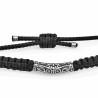 Zwarte Heren Macramé Armband - Appliqué RVS Buis - Handgemaakt