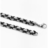 55cm x 6mm Vierkant Koningsketting Heren - RVS Zwart-Zilverkleur - Schakelketting