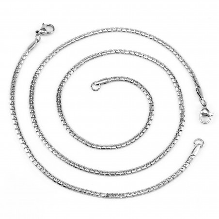Platte Slangen Schakelsketting + Dames Armband Set - Zilverkleurige Roestvrij Staal