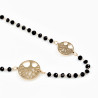 Kristallen Ketting Dames - Verguld RVS Levensboom Symbool - Zwarte Choker