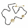 Kristallen Ketting Dames - Verguld RVS Levensboom Symbool - Zwarte Choker
