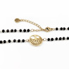 Kristallen Ketting Dames - Verguld RVS Levensboom Symbool - Zwarte Choker