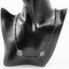 Kristallen Ketting Dames - RVS Levensboom Symbool - Zwarte Choker