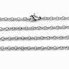 75cm x 3mm Ketting Dames en Heren - RVS Zilverkleur - Geforceerde Schakelketting