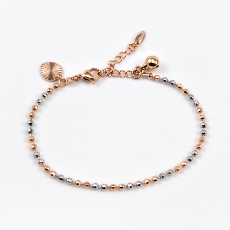 XUPING - Twee Kleuren Ball Armband Dames - Hart en Bel Hangers - Gerhodineerd - Roségoudkleurig Verguld